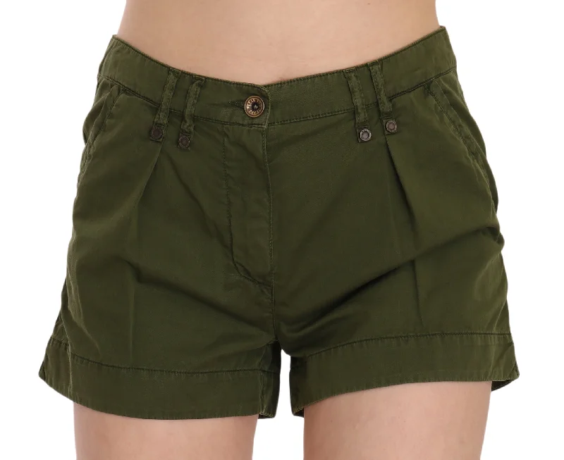 PLEIN SUD Emerald Mid Waist Cotton Women's Shorts