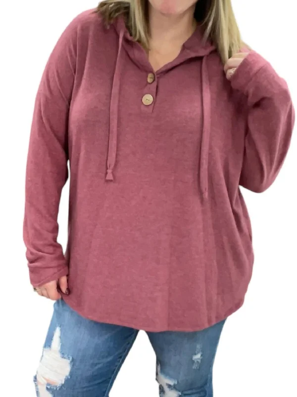 Relaxed Fit Hoodie In Magenta