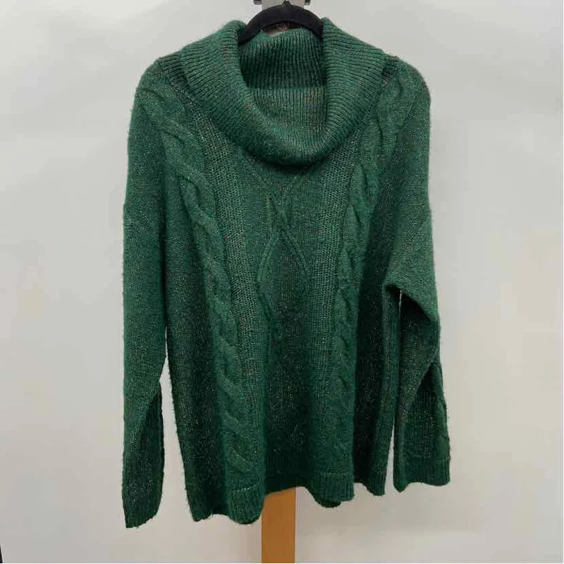 Charter Club Women's Size XL Green Cable Knit Sweater