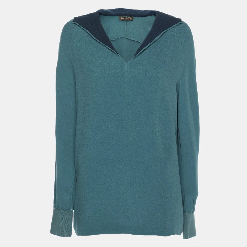 Loro Piana Blue Silk Hoodie