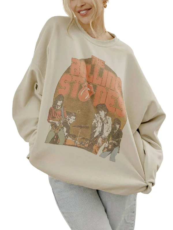 Rolling Stones Stage Circle Graphic Sweatshirt In Sand