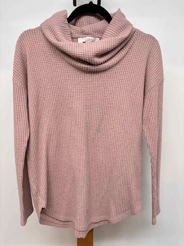 Loft Women's Size XS Pink Textured Long Sleeve Shirt