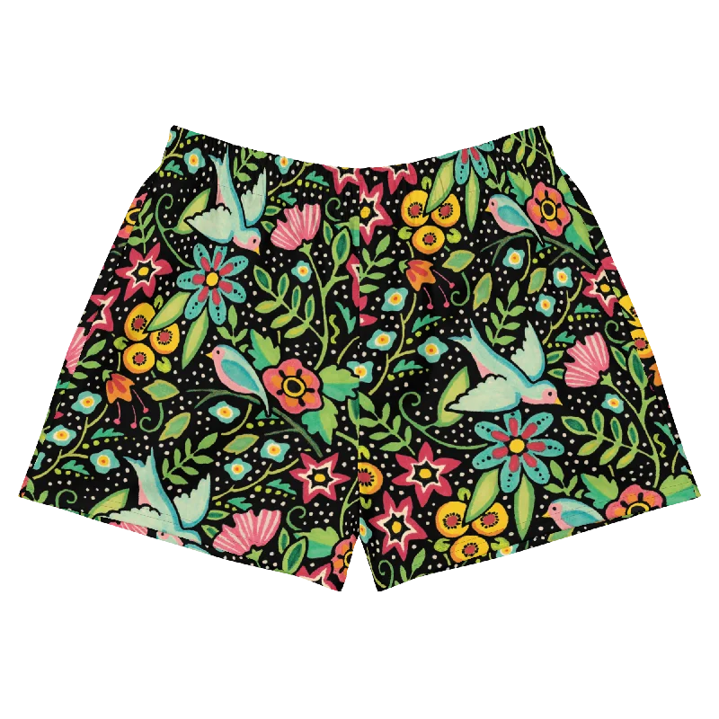 Birds Amidst Flowers Athletic Shorts