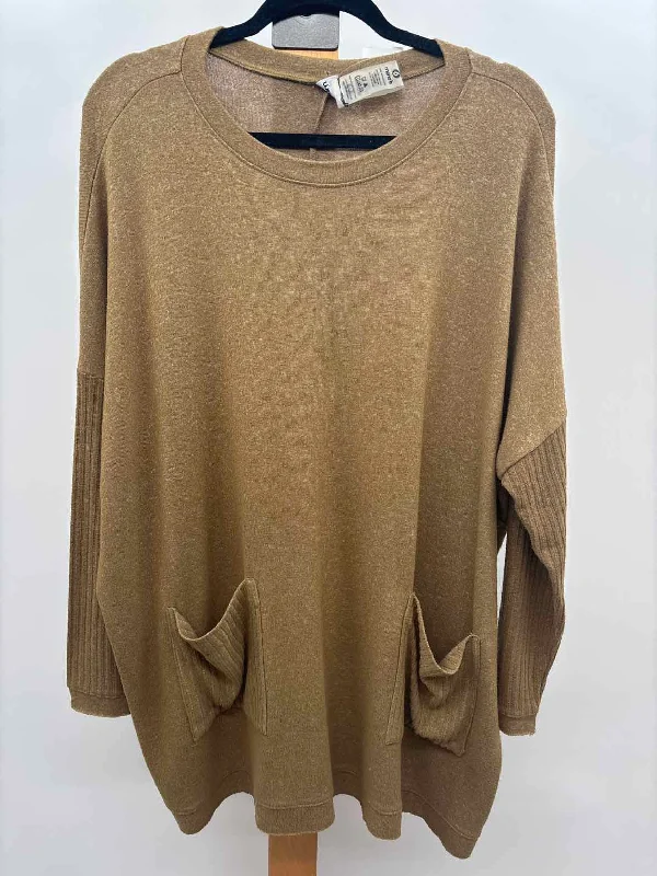 Mono b Women's Size M Brown Solid Tunic