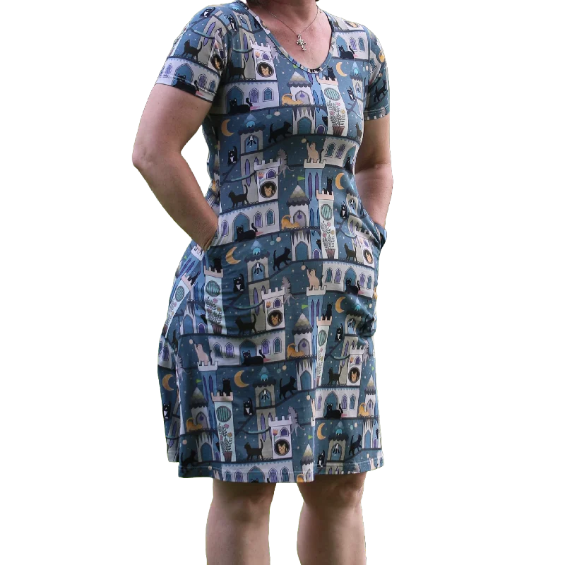 Cats and Castles A-Line Dress (No Waist Seam)