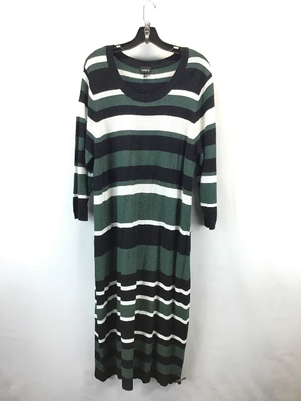 Dress Sweater By Torrid In Green & White, Size: 3