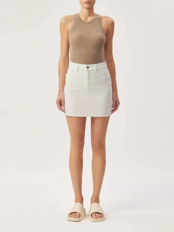 Asra Classic Skirt In White