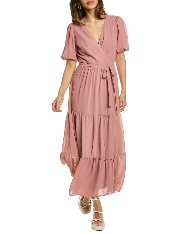 Charles Henry Wrap Maxi Dress