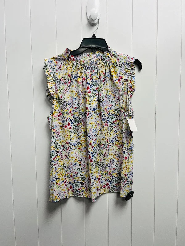 Floral Print Top Short Sleeve Nanette By Nanette Lepore, Size Xl