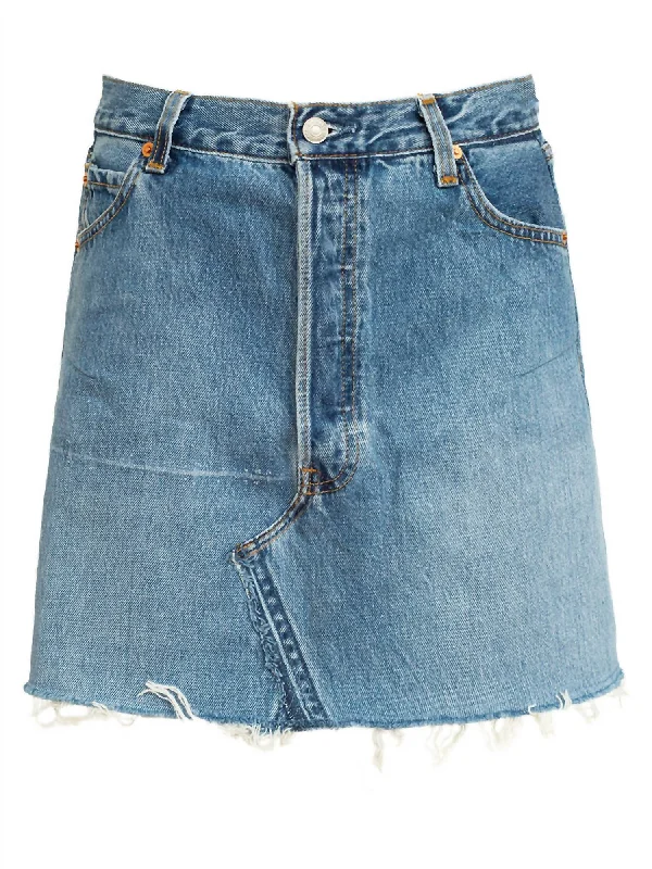 High Rise Mini Skirt In Indigo