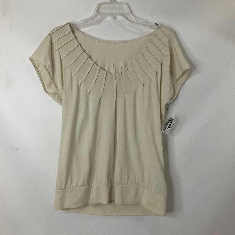 Tan Top Short Sleeve Basic Anthropologie, Size M