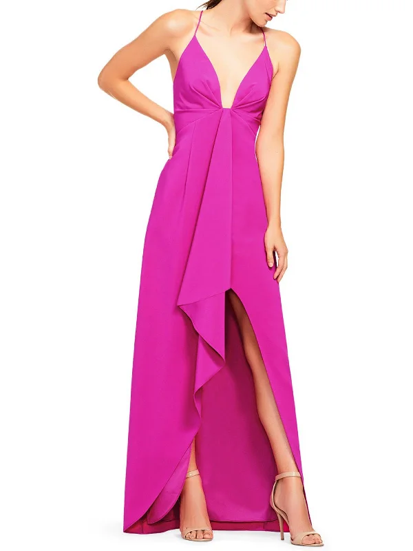 Womens Drapey Maxi Evening Dress