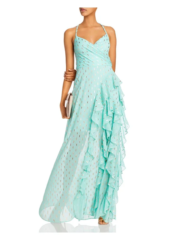 Womens Printed Maxi Evening Dress