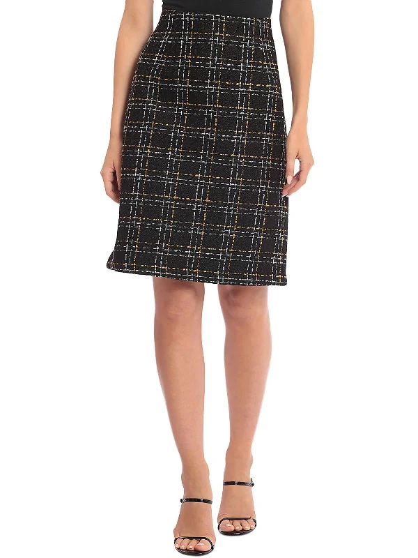 Womens Tweed Above Knee Pencil Skirt