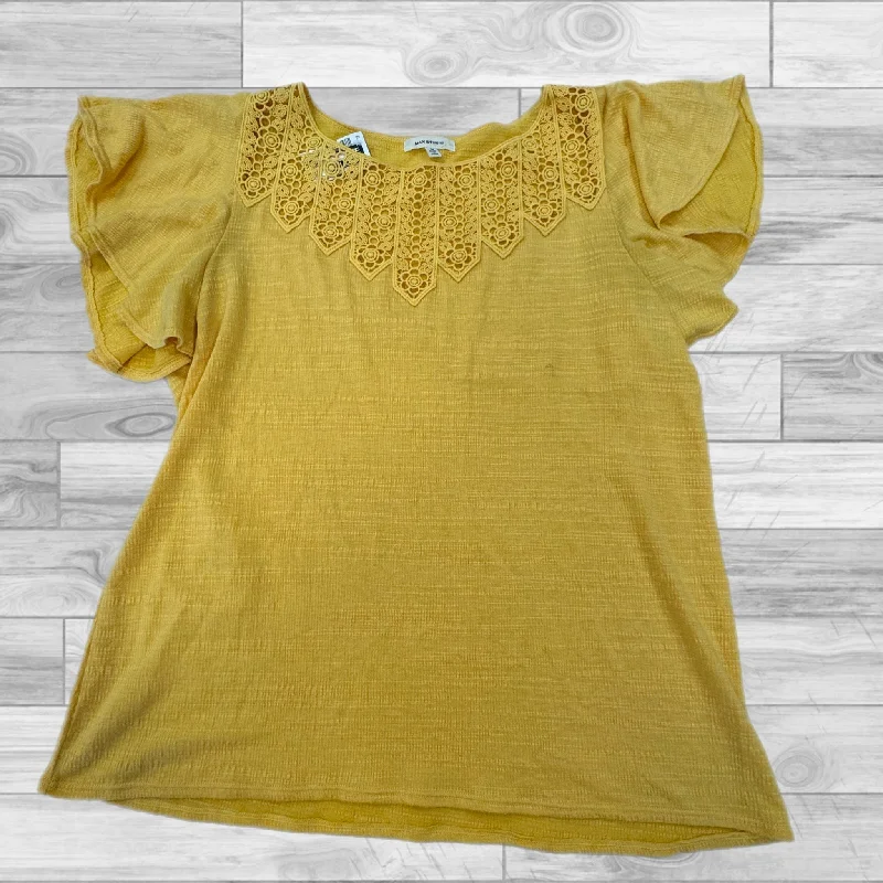 Yellow Top Short Sleeve Max Studio, Size M