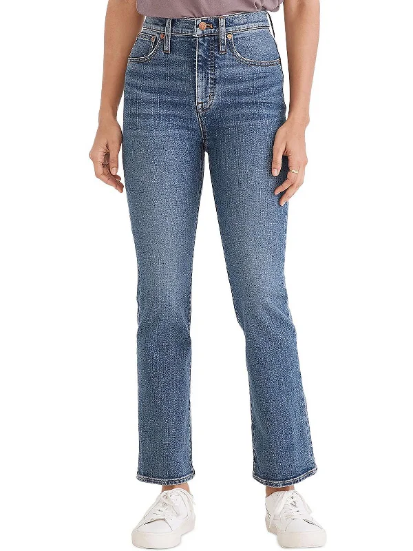 Cali Womens High Rise Cropped Bootcut Jeans