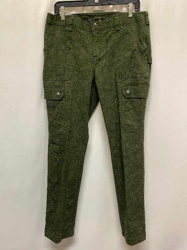 Jeans Straight By Duluth Trading In Green Denim, Size: 12