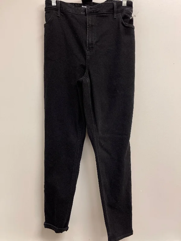 Jeans Straight By Old Navy In Black Denim, Size: 18