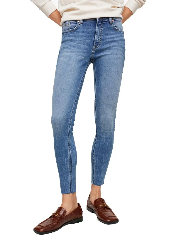 Womens Mid-Rise Cropped Skinny Jeans