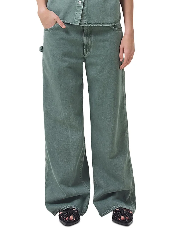 Womens Organic Cotton Wide Leg Cargo Jeans