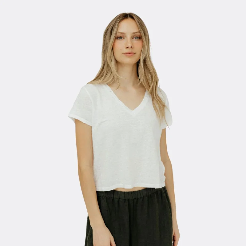 Amber V-Neck Top (White)