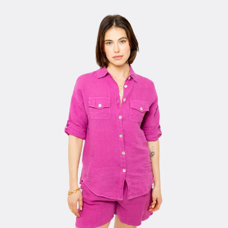 Double Pocket Linen Blouse (Orchid)