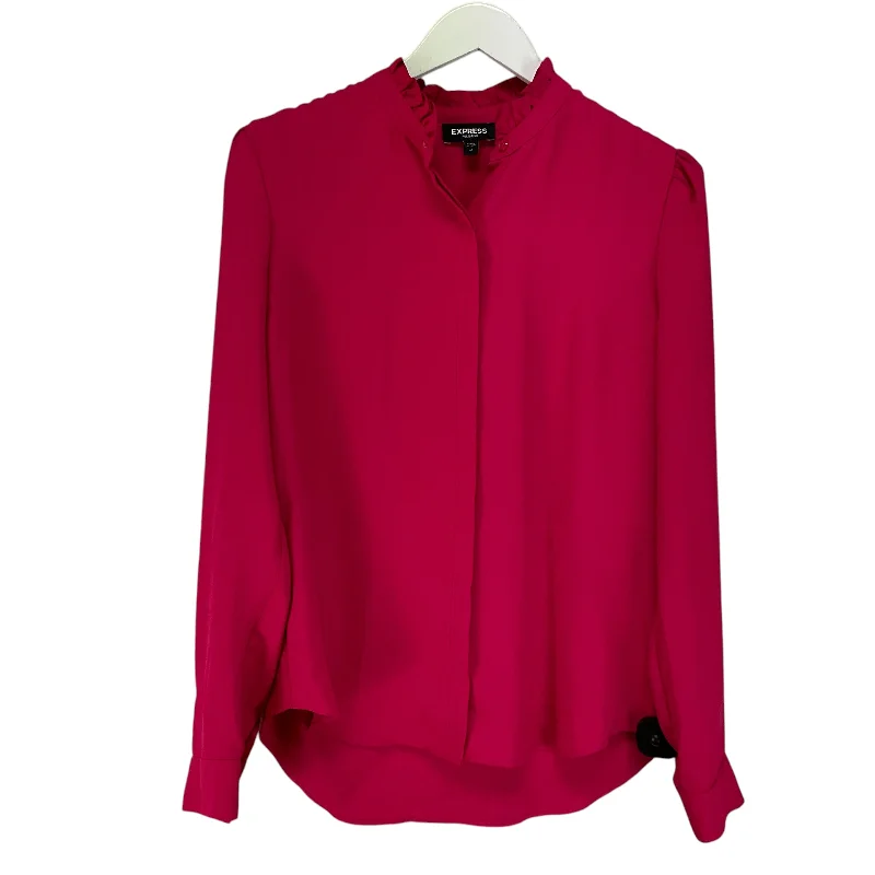 Top Long Sleeve By Express In Pink, Size: M