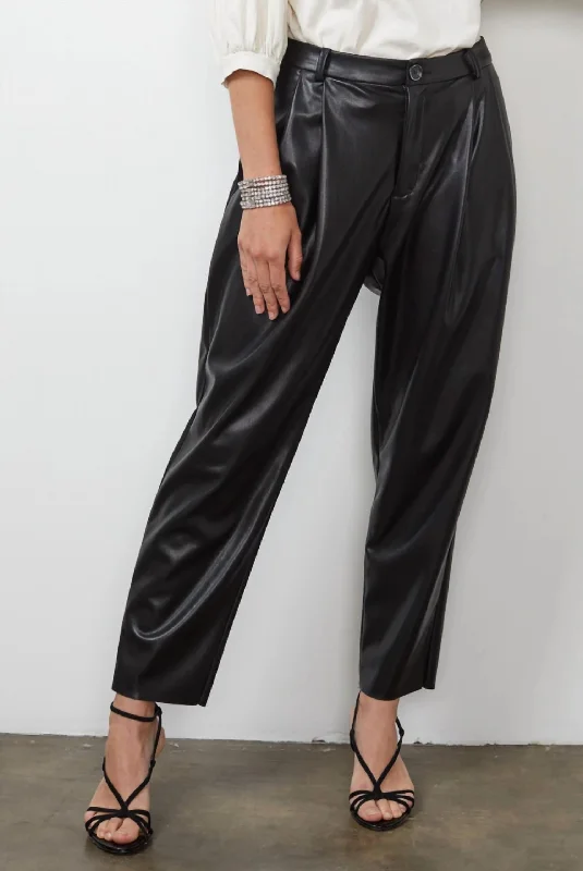 Simone Vegan Leather Pant In Black