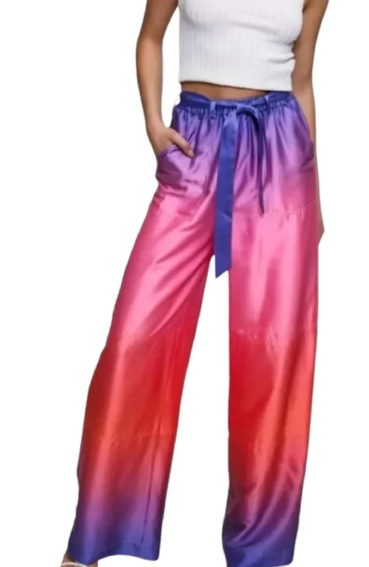 Wide Leg Pants In Sunset Gradient