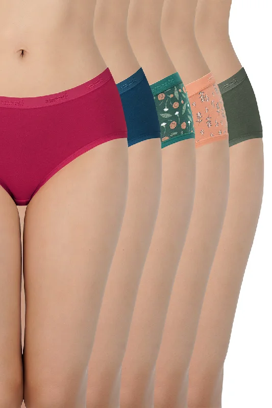 Assorted Mid Rise Hipster Panty (Pack of 5)