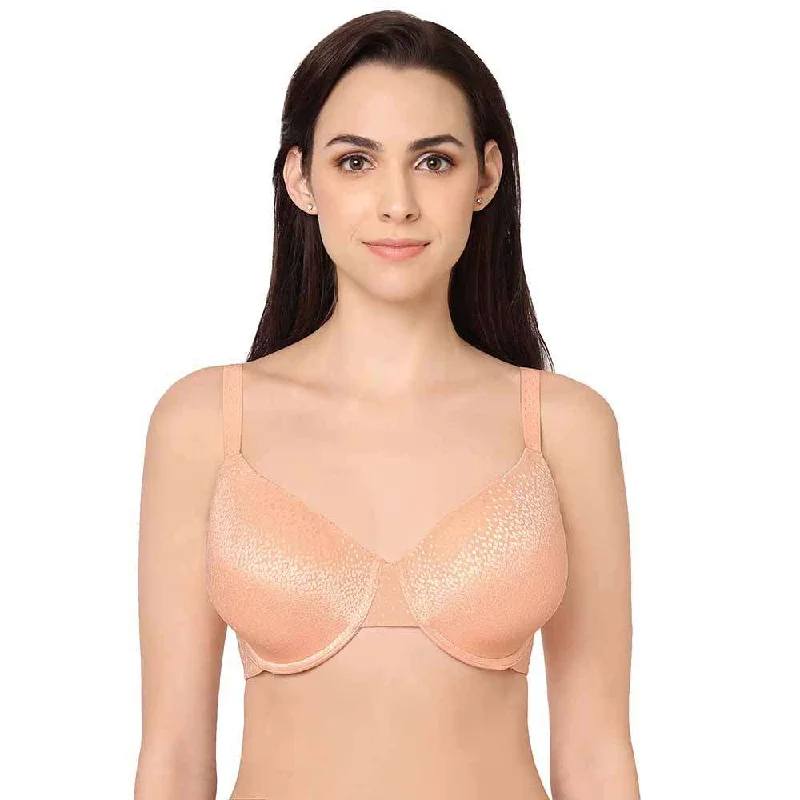 Back Appeal Contour Lightly Padded  Wired Full Cup Everyday Wear Plus Size Full Support Bra - Peach