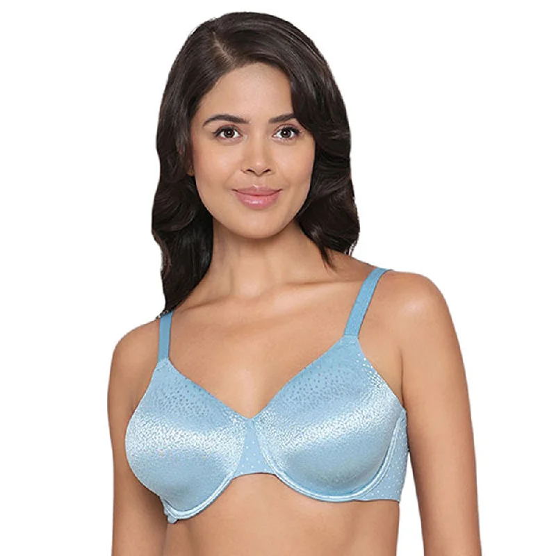 Back Appeal Non Padded Wired Full Cup Everyday Wear Plus Size Comfortable Full Support Bra - Sky Blue