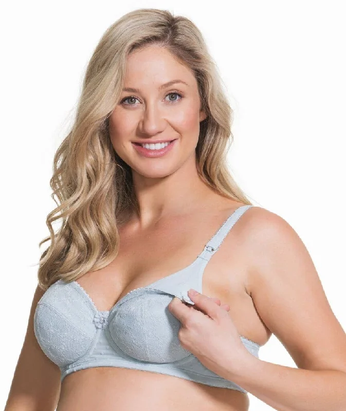 Cake Maternity Frosted Parfait Flexi Wire Balconette Lace Nursing Bra -  Ice Grey