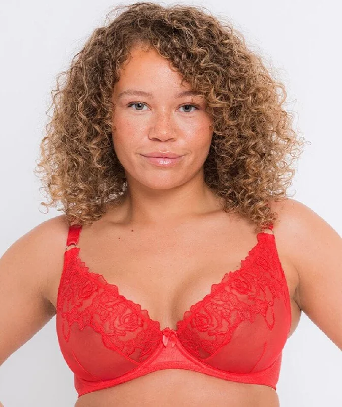 Curvy Kate Stand Out Scooped Plunge Bra - Fiery Red