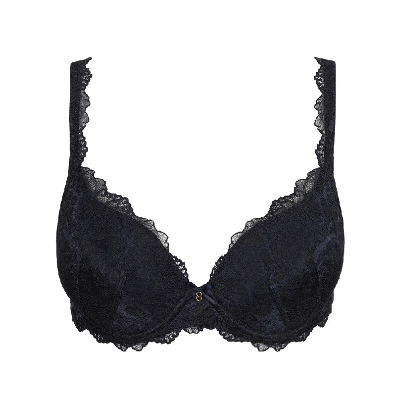 Manyla Velvet Blue Padded Heart Shape Bra