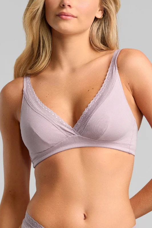 Organic Cotton Lace Plunge Bra