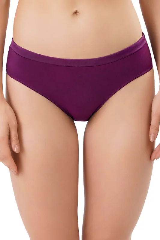 Satin Edge Bikini Panty - Plum Caspia