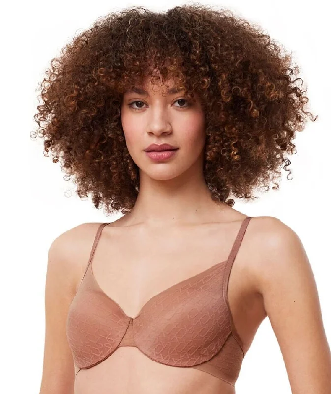 Triumph Signature Sheer Underwired Padded Half Cup Bra - Toasted Almond