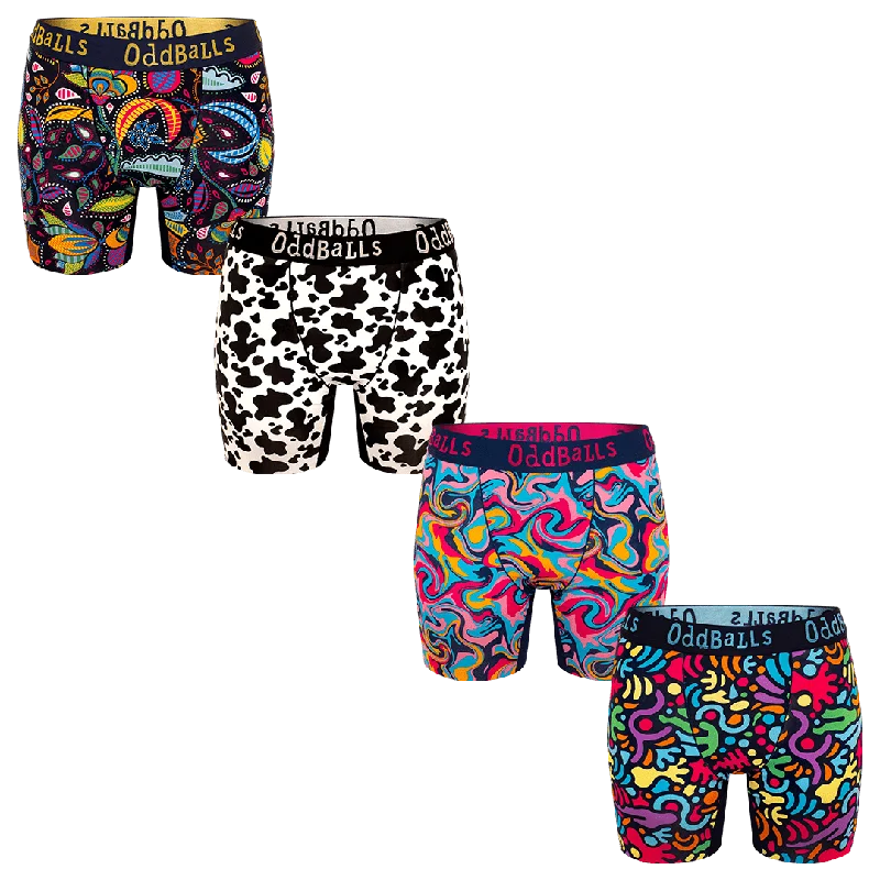 Cosmic Bundle - Ladies Bamboo Boxer Shorts 4 Pack Bundle