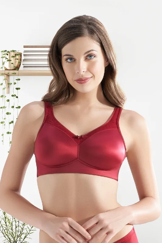 Elegant Support Non-padded & Non-wired Bra - Henna