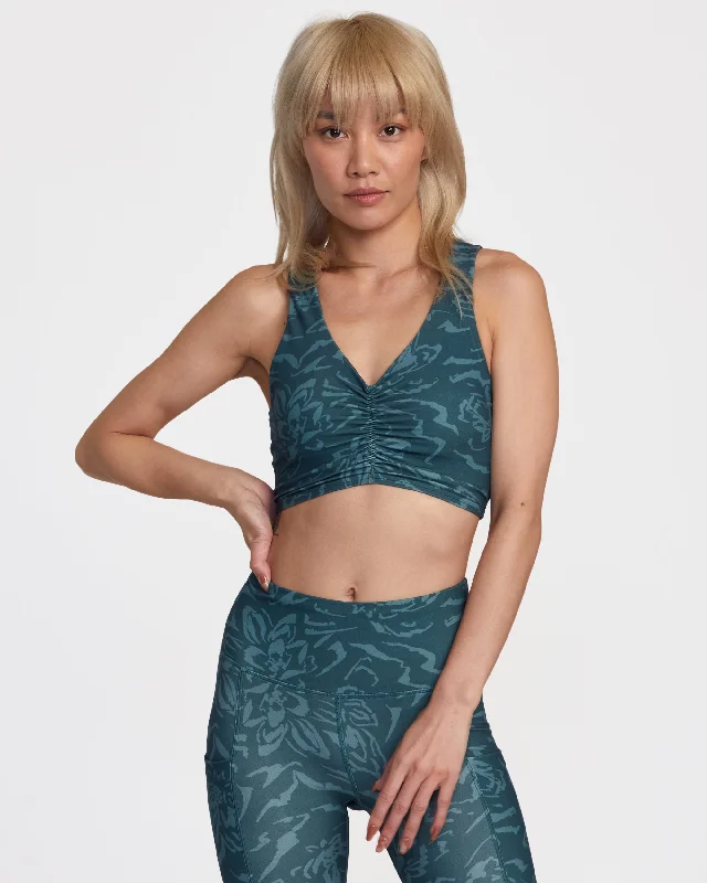 Gathered Front Fitted Crop Top - Lotus