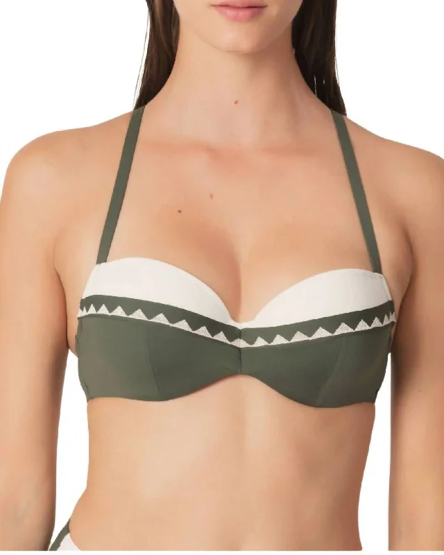 Gina Padded Cup Bra In Dark Olive