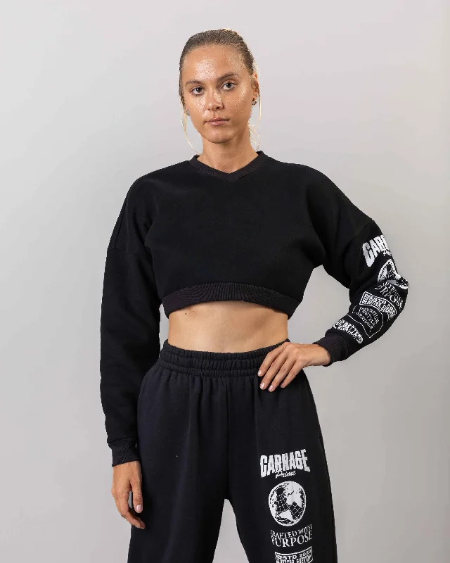 Globe Stride Crop Sweat Shirt