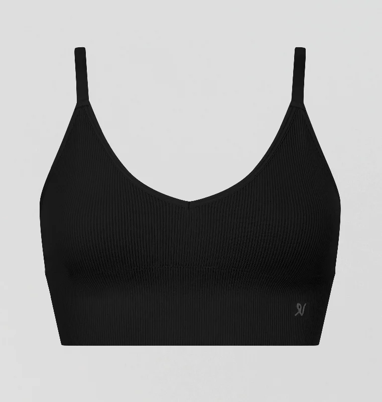 Ribbed seamless bralette [Black]