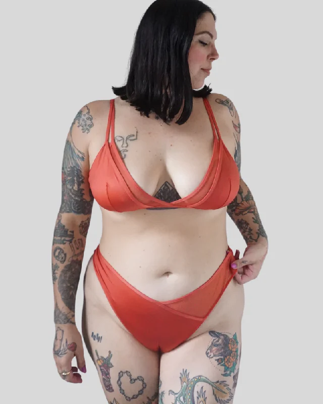 Scarlett Micro & Mesh Bralette and V-Front Thong Set