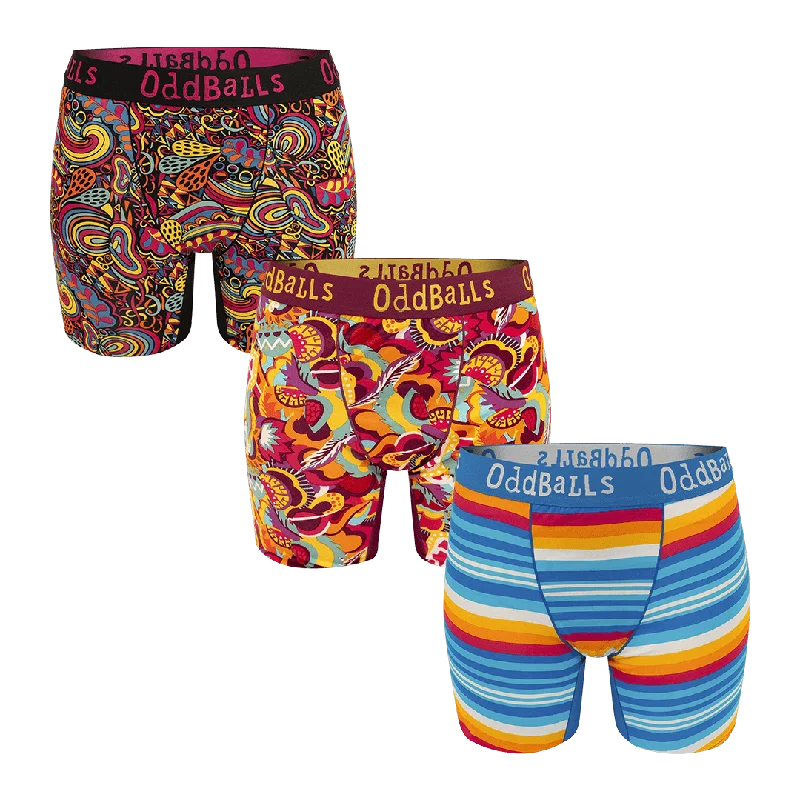 Sunset Bundle - Ladies Bamboo Boxer Shorts 3 Pack Bundle