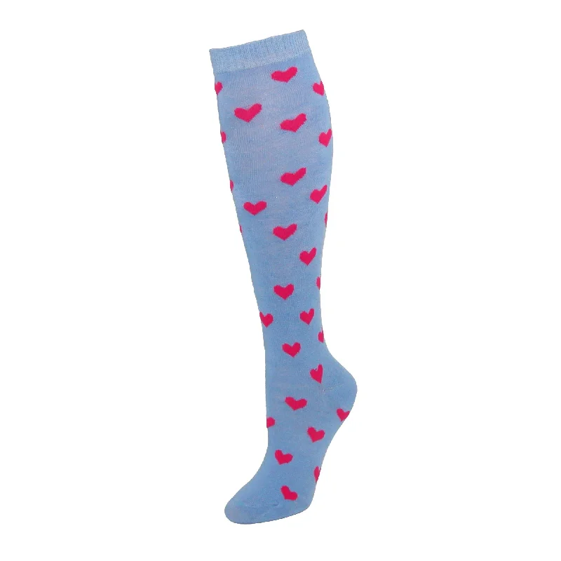 Women's Heart Print Knee High Socks